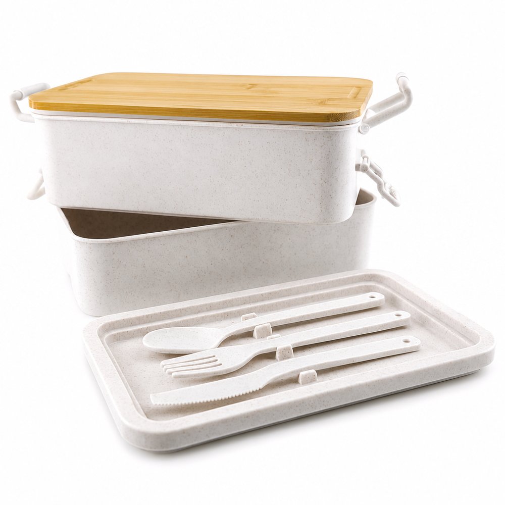 Sturdee Dual-Compartment Bamboo Lunch Box