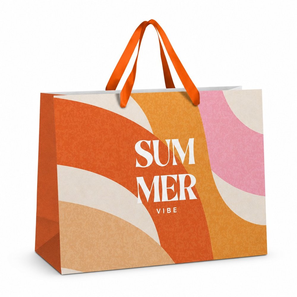 Extra Large Satin Ribbon Gift Bag with Full Colour Print