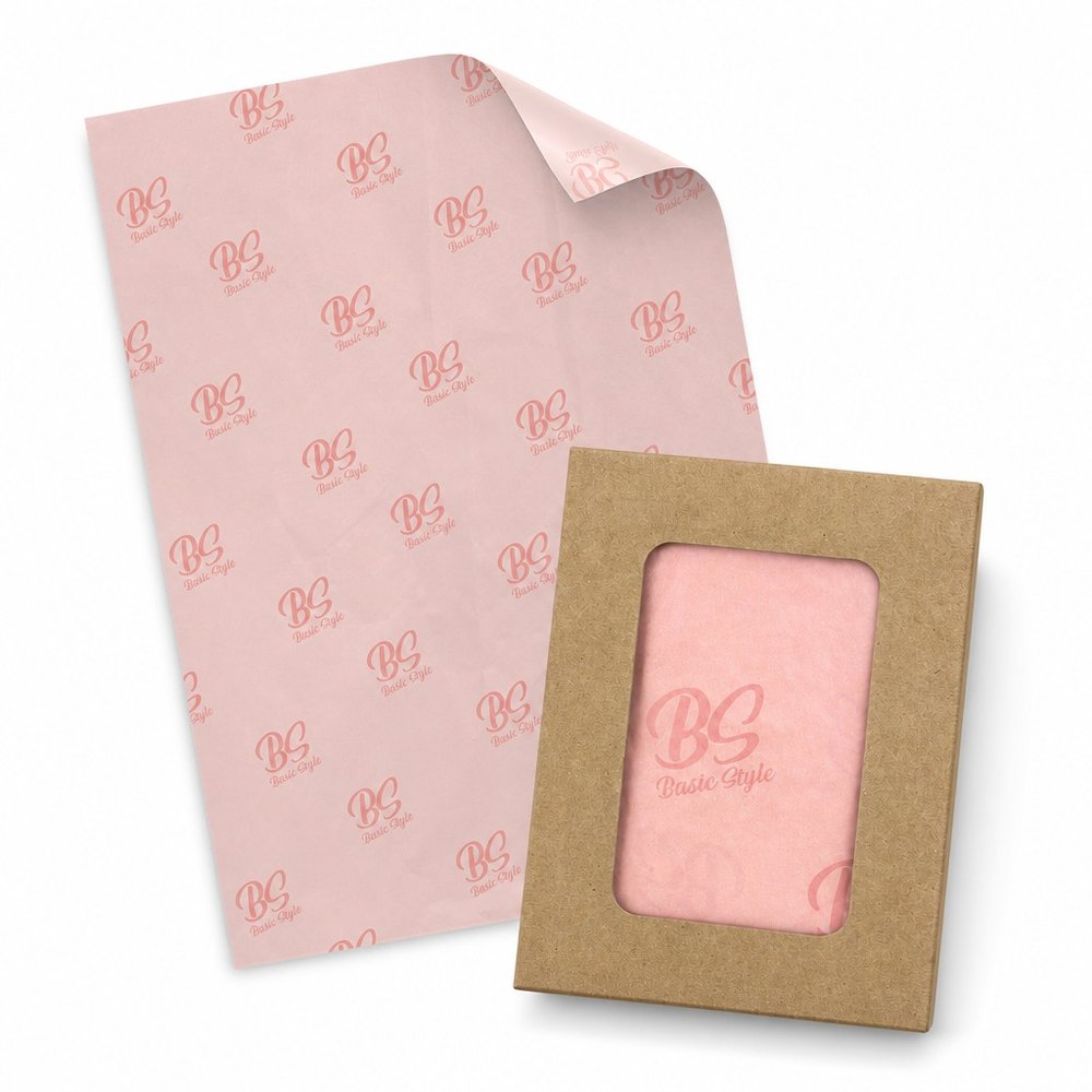Branded Tissue Paper in Kraft Window Envelope
