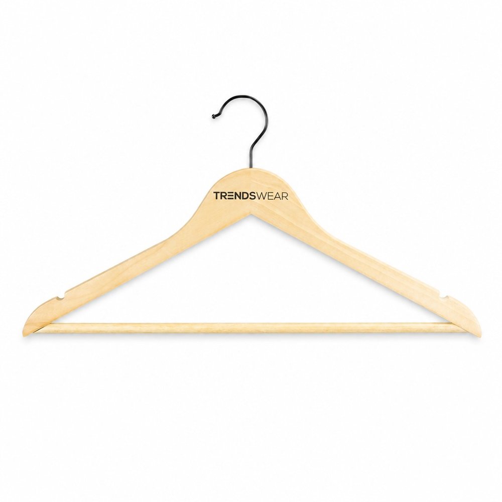 Natural Timber Garment Hanger with Trousers Bar
