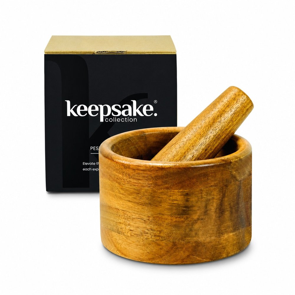 Solid Acacia Mortar & Pestle Gift Set