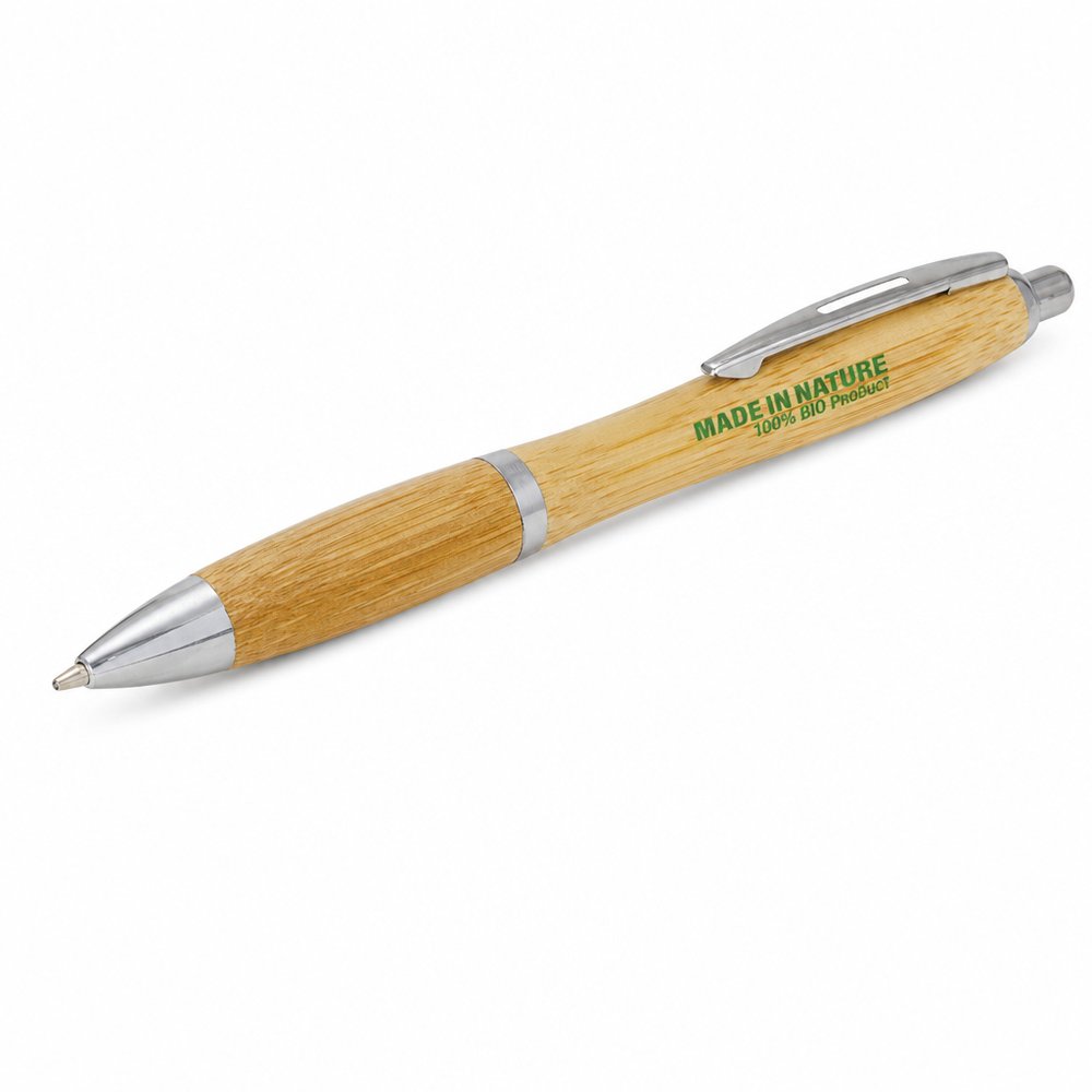Bamboo Eco Pen — Retractable Branded Pen