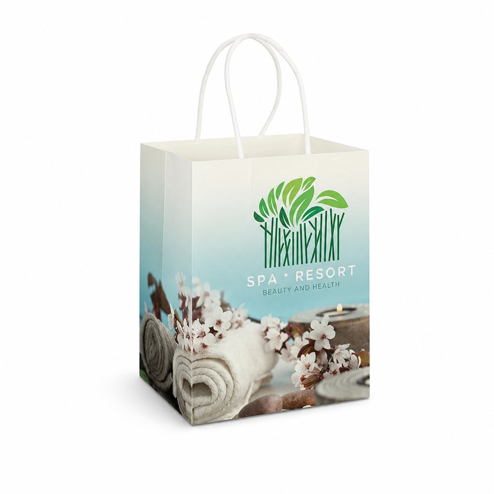 Custom Printed Paper Bags Large Full Colour Wrap