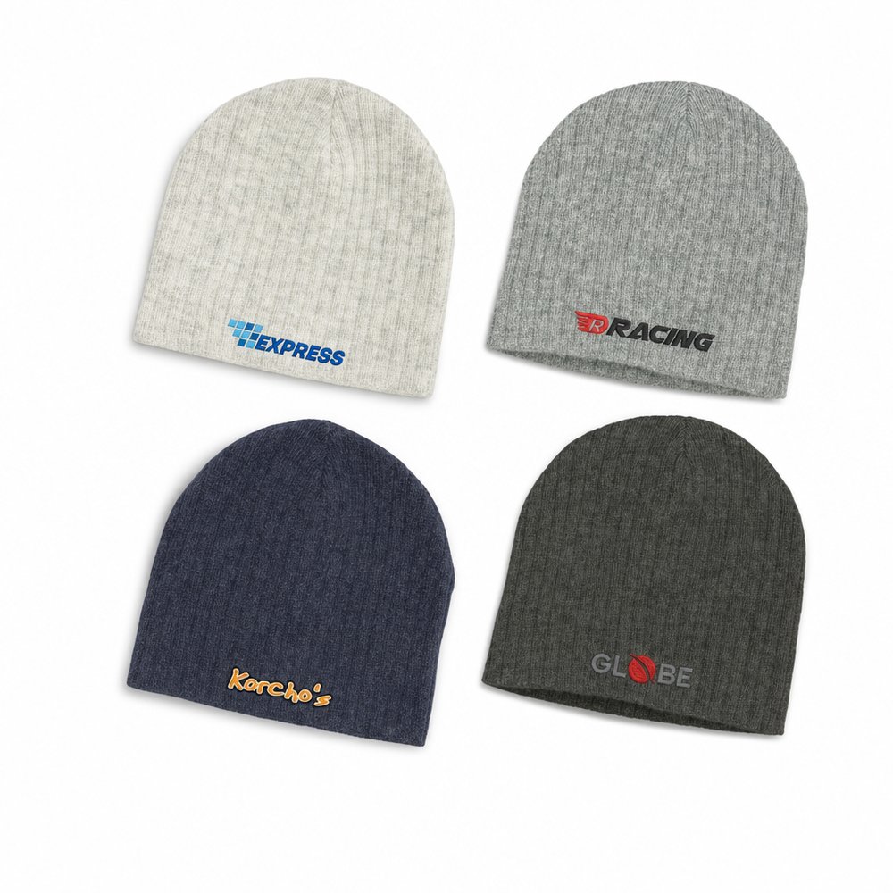Toronto Cable Knit Beanie — Embroidered Winter Headwear