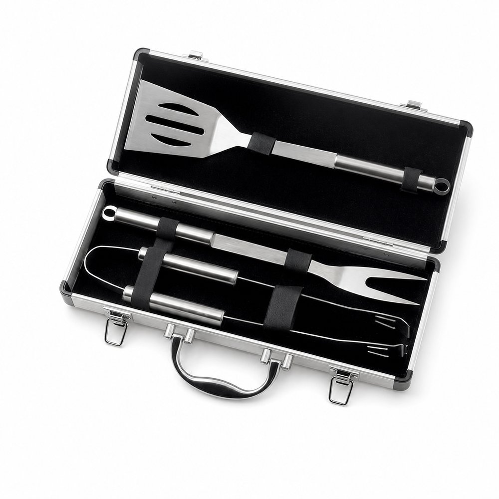 Branded BBQ Set in Aluminium Case — 3 Piece