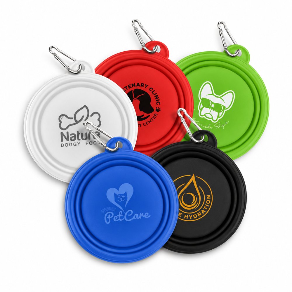 Collapsible Silicone Pet Bowl with Carabiner