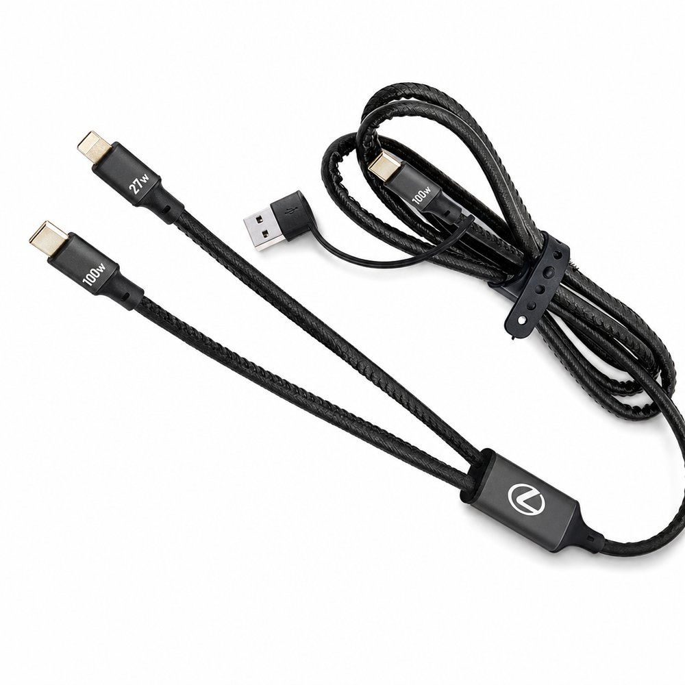 4-in-1 Fast Charging Data Transfer Cables (120cm, USB-C & Lightning)