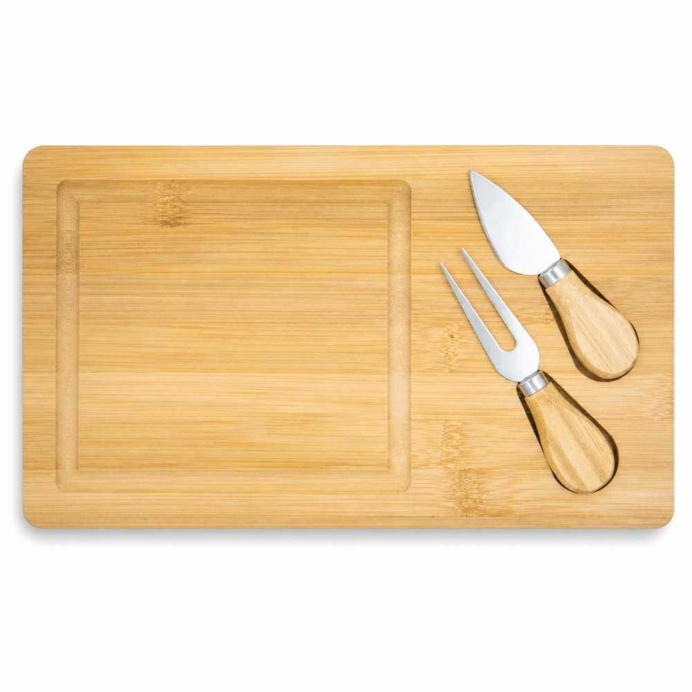 Bella Bamboo Cheese Board & Knife Set
