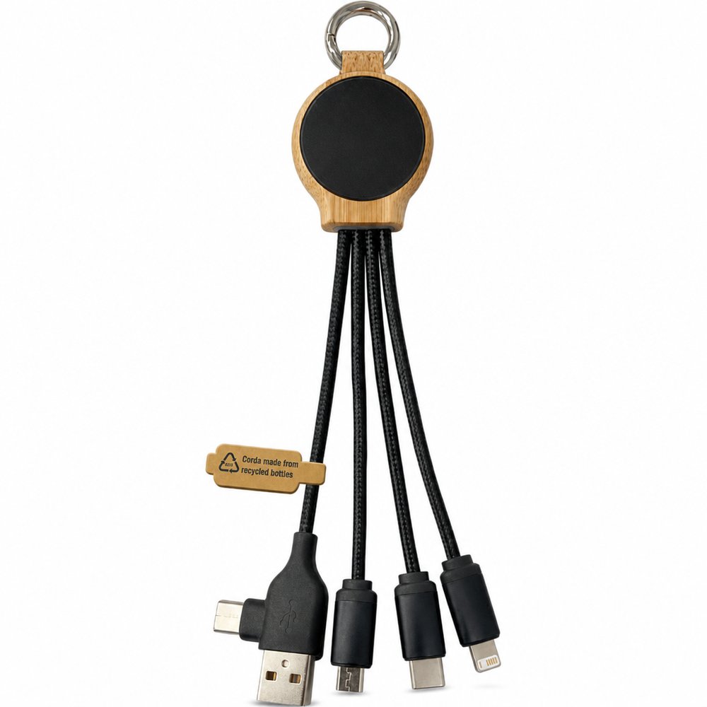 Sabre II LED Charging Cable in Bamboo Case