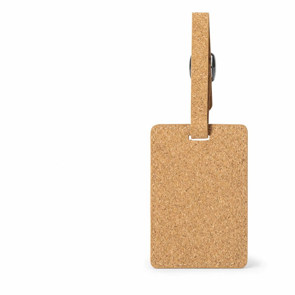 Cork Luggage Tag with Metal Buckle