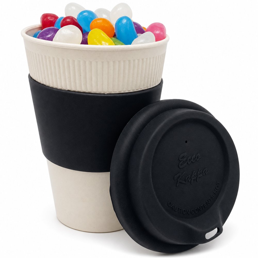 Bamboo Reusable Coffee Cup with Jelly Beans