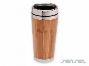 Promotional Engraved Bamboo Travel Mugs (450ml)