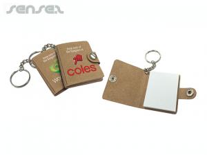 Promotional Mini Leather Keychain Sticky Notes