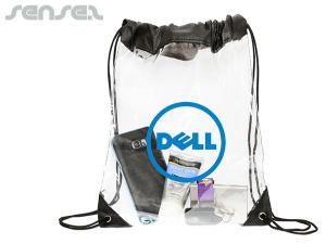Clear Stadium Drawstring Backpacks (Large)