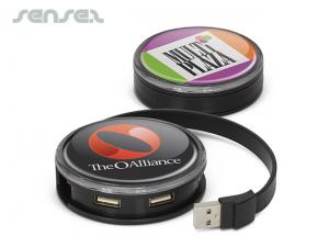 Promotional Circular USB  2.0 Hubs With 4 x Ports