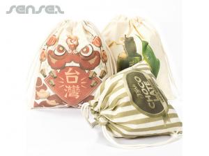 Promotional Full Colour Cotton Bags With Drawstring On Top (150gsm)