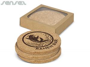 Promotional Island Cork Coaster Sets - Round (4)