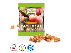 Promotional Printed Mini Bags With Dried Apple Cubes (5g)
