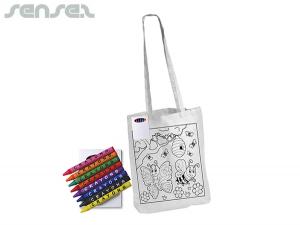Promotional Long Handle Colouring In Tote Bags