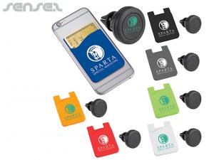Promotional Duo Silicon Magnetic Phone Mounts And Wallets