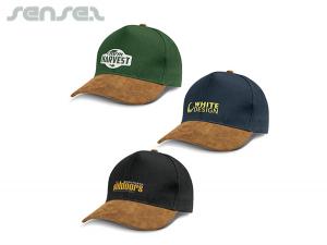 Promotional Trader Colour Print Suede Peak Caps