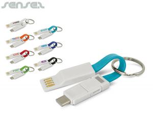 Promotional Micro Adapter Charging Cable Keyrings