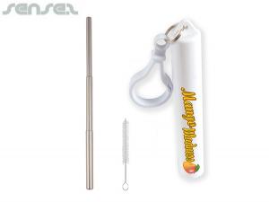 Promotional Reusable Stainless Steel Telescopic Straws With Brush