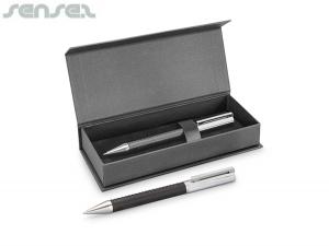 Promotional Twist Action Ball Pens With Leather Look Barrel