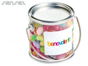 Promotional Clear Bucket Filled With JELLY BELLY Jelly Beans (180g)