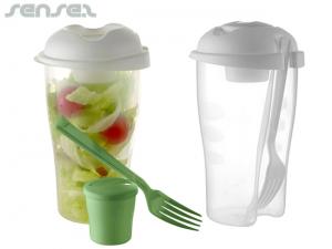 Promotional Lunch Salad Shaker Cups With Fork (900ml)