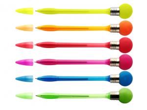 Promotional Colourful Plastic Ball Pens With Flashing Light