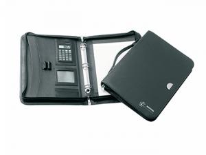 Promotional Navy Leather Look Compendium Bags