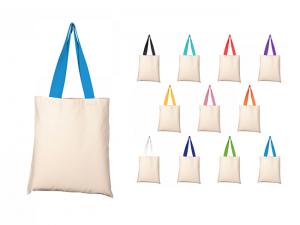 Promotional Accent Coloured Cotton Tote Bags