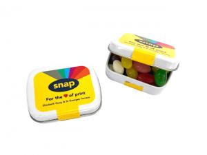 Promotional Rectangle Hinge Tins Filled With Jelly Beans (30g)