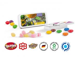 Promotional White Sliding Tins Filled With Lollies