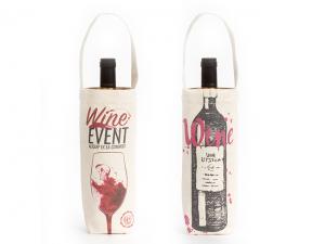 Promotional Cotton Canvas Single Wine Bottle Bags (12oz)