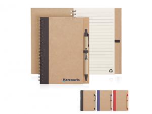 Promotional Eco Spiral Notebook And Pen Sets (Medium)