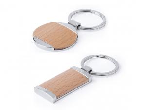 Promotional Wood Silver Keyrings