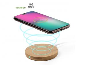 Promotional Eco Bamboo Wireless Chargers - Round