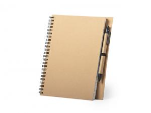 Promotional Recycled Cardboard Spiral Notebooks With Pens (A5)