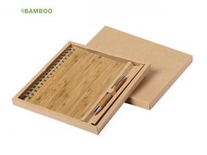 Promotional Bamboo Spiral Notebook And Pen Gift Sets (A5)