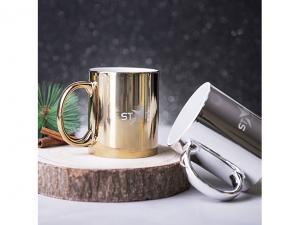 Promotional Gold & Silver Ceramic Mugs (350ml)