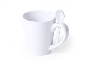 Promotional Full Colour Printed Ceramic Mugs With Spoon (350ml)