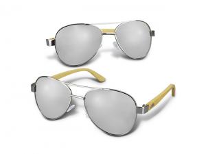 Bamboo Aviator Mirror Lens Sunglasses