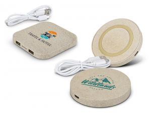 Promotional Wheat Straw Wireless Phone Chargers (5W)