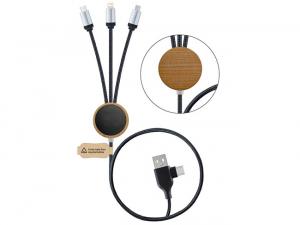 Promotional 6-In-1 RPET Bamboo LED Charging Cables (120cm)