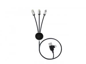 Promotional 3-In-1 LED RPET Charging Cables (120cm)