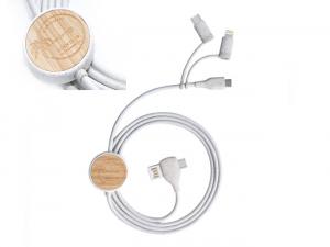 Promotional 6-In-1 Degradable Bamboo Charging Cables (120cm)