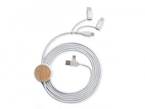 Promotional Degradable Bamboo Charging Cables With Standard USB (120cm)