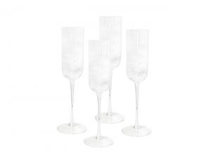 Promotional Ribbed Champagne Glasses (200ml) - Set of 4